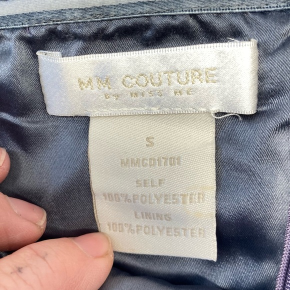 MM Couture by Miss Me Lavender Draped Sweetheart Neck Formal Dress size small - Picture 7 of 12